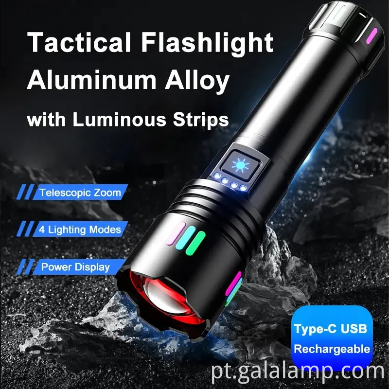 Lanterna a laser branca, iluminação à prova d'água forte, carregamento multifuncional